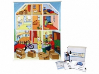 Магнитно-маркерный плакат "Квартира" с набором магнитных карточек + методические рекомендации (иностранный язык) - «globural.ru» - Кировград