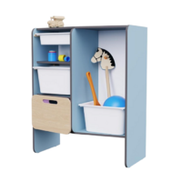 Шкаф для игрушек во входную группу из коллекции мебели «НЕГА» (цвет голубой) - «globural.ru» - Кировград