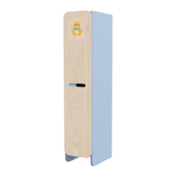 Детский шкафчик с одной секцией для входной группы из коллекции мебели «НЕГА» (голубой) - «globural.ru» - Кировград