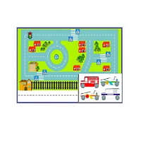 Игровой коврик "Дорожное движение - 3" с набором транспортных средств - «globural.ru» - Кировград