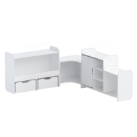 Набор стеллажей для игрушек и пособий "Росток" (белый) - «globural.ru» - Кировград