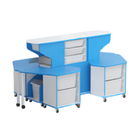 Модуль-стеллаж "Робот-Робик 002" (белый/синий) - «globural.ru» - Кировград