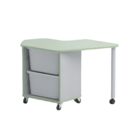 Стол детский правый Робик 002 (серый/фисташковый) - «globural.ru» - Кировград