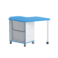 Стол детский правый Робик 002 (белый/синий) - «globural.ru» - Кировград