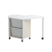 Стол детский правый Робик 002 (дуб молочный/белый) - «globural.ru» - Кировград