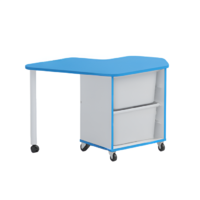 Стол детский левый Робик 002 (белый/синий) - «globural.ru» - Кировград