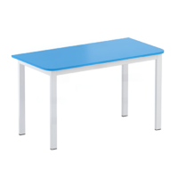 Стол каркасный составной два угла столешницы скруглены (синий/белый) - «globural.ru» - Кировград