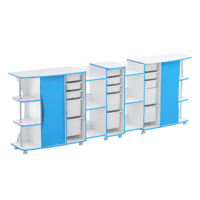 Модульные стеллажи Робик 001 (белый/синий) - «globural.ru» - Кировград