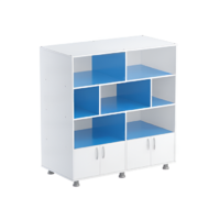 Шкаф-стеллаж (белый/синий) - «globural.ru» - Кировград