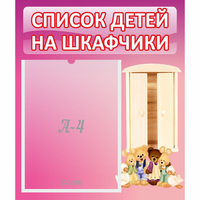 Стенд "Список детей на шкафчики" - «globural.ru» - Кировград