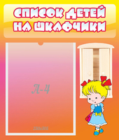 Стенд "Список детей на шкафчики" №6 - «globural.ru» - Кировград