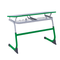 Парта двухместная Smarty с полиуретановой кромкой регулируемая по высоте и углом наклона столешницы  - «globural.ru» - Кировград