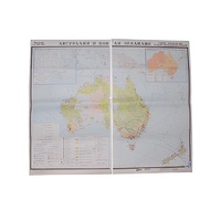 Учебная карта "Австралия и Новая Зеландия" (экономическая) 1100*1340 мм (матовое, 2-стороннее лам.) - «globural.ru» - Кировград