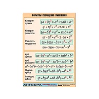 Таблица демонстрационная "Формулы сокращения умножения" (винил 70х100) - «globural.ru» - Кировград