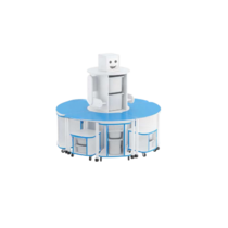 Модуль-стеллаж "Робот- Робик" (синий-белый) - «globural.ru» - Кировград