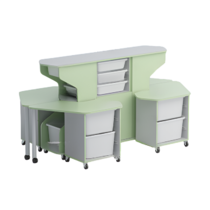 Модуль-стеллаж "Робот-Робик 002" (серый/фисташковый) - «globural.ru» - Кировград