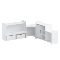 Набор стеллажей для игрушек и пособий "Росток" (белый) - «globural.ru» - Кировград