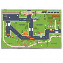 Магнитно-маркерная доска "Безопасный маршрут школьника" (дом-школа-дом) с комплектом тематических магнитов КМ-17 - «globural.ru» - Кировград