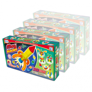 Магнитный конструктор Строитель. Базовый 30 деталей + колесная база. Комплект на группу - «globural.ru» - Кировград