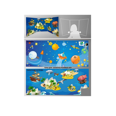Стенд для сюжетно-ролевых игр 2-х сторонний (пиратские острова, космос) - «globural.ru» - Кировград
