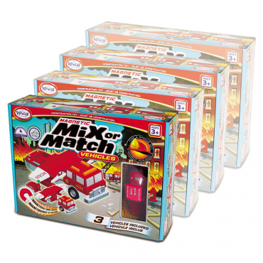 Магнитный конструктор Транспорт "Смешай и собери". Серия Пожарная и спасательная техника. Комплект на группу - «globural.ru» - Кировград