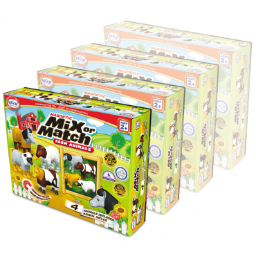 Магнитный конструктор Животные «Смешай и собери». Серия Животные фермы. Комплект на группу - «globural.ru» - Кировград