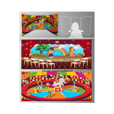 Стенд для сюжетно-ролевых игр 2-х сторонний (Цирк, театр) - «globural.ru» - Кировград