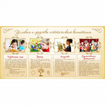 Стенд "Условия и средства эстетического воспитания" - «globural.ru» - Кировград