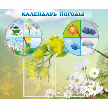 Стенд "Календарь погоды" с 2 карманами - «globural.ru» - Кировград